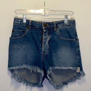 One Teaspoon Soho Blue Bonita High Waist Denim Shorts, Size 27